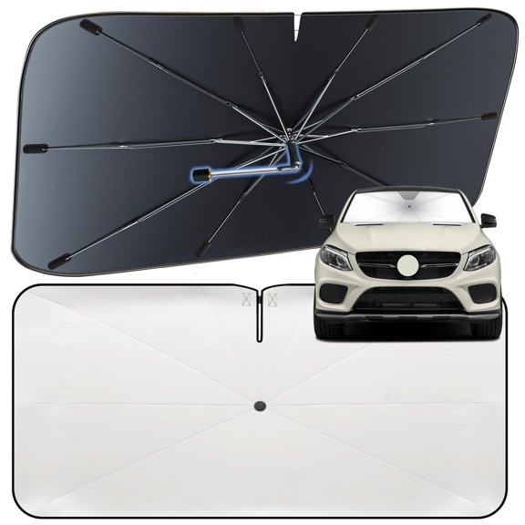 Windshield Sun Shade Umbrella for Benz GLE-Class 2012-2019 – Nano-Coated Heat-Reflective Front Window Shade, Umbrella Sunshade Cover Blocks Heat, Protects Interior, Vehicle-Specific Precision Fit