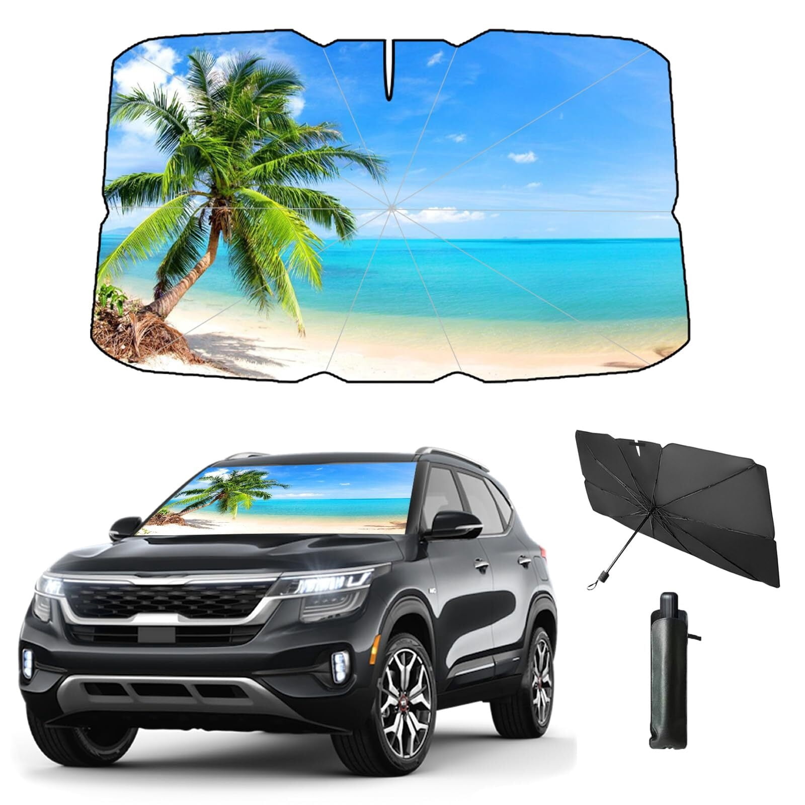Windshield Sun Shade Umbrella for Car Front Window Sun Visor for ...