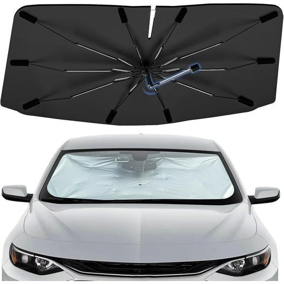 Windshield Sun Shade Umbrella for Chevrolet Malibu 2008-2025, 360 Rotation Car Sunshade Intended for CRV Interior Accessories, High Reflective Front Window Sun Shield Visor for UV Protectihe