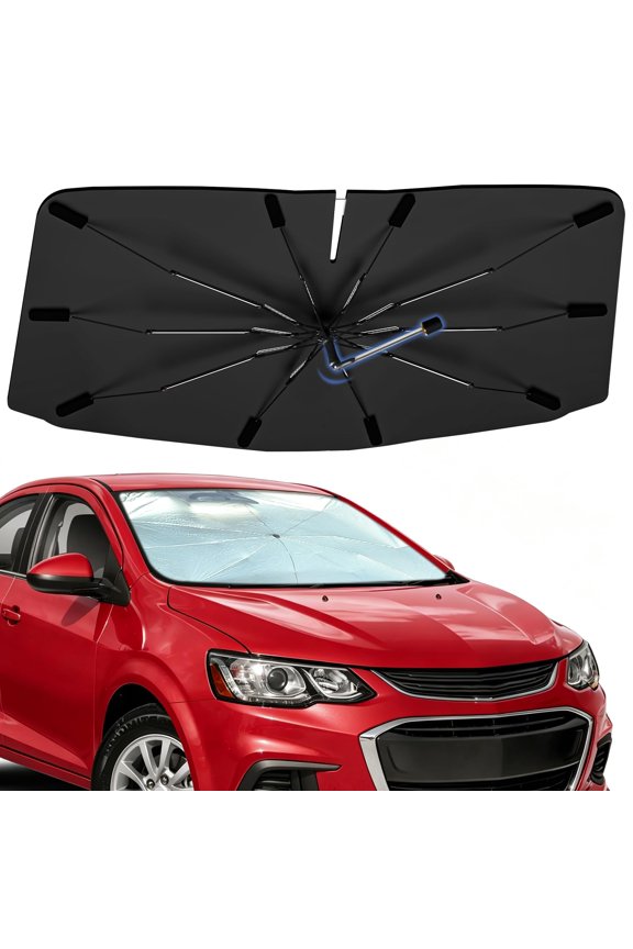 Windshield Sun Shade Umbrella for Chevrolet Sonic 2012–2020,Double Layer 258T Polyester Sunshade for Car Front Window for Sonic,UV Protection Sun Blocker & Heat Shield