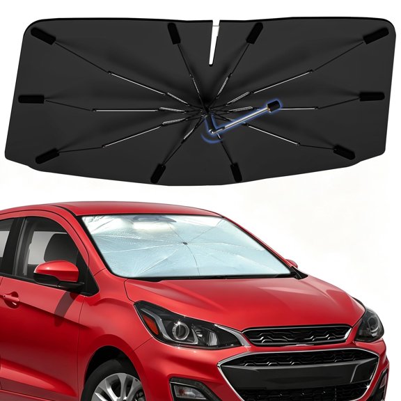 Windshield Sun Shade Umbrella for Chevrolet Spark 2013–2022,Double Layer 259T Polyester Sunshade for Car Front Window for Spark,UV Protection Sun Blocker & Heat Shield