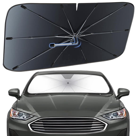 Windshield Sun Shade Umbrella for Ford Fusion 2013-2021 – Nano-Coated Heat-Reflective Front Window Shade, Umbrella Sunshade Cover Blocks Heat, Protects Interior, Vehicle-Specific Precision Fit