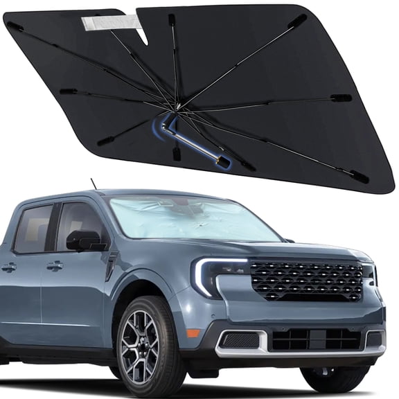 Windshield Sun Shade Umbrella for Ford Maverick 2022-2026, Foldable Car Sunshade for Front Window with 360 Rotating Shaft, Custom-Fit Parasol para Carro for UV Blocking & Heat Reduction
