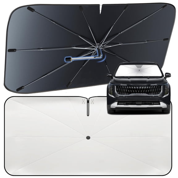 Windshield Sun Shade Umbrella for Kia Carnival 2022-2026 – Nano-Coated Heat-Reflective Front Window Shade, Umbrella Sunshade Cover Blocks Heat, Protects Interior, Vehicle-Specific Precision Fit