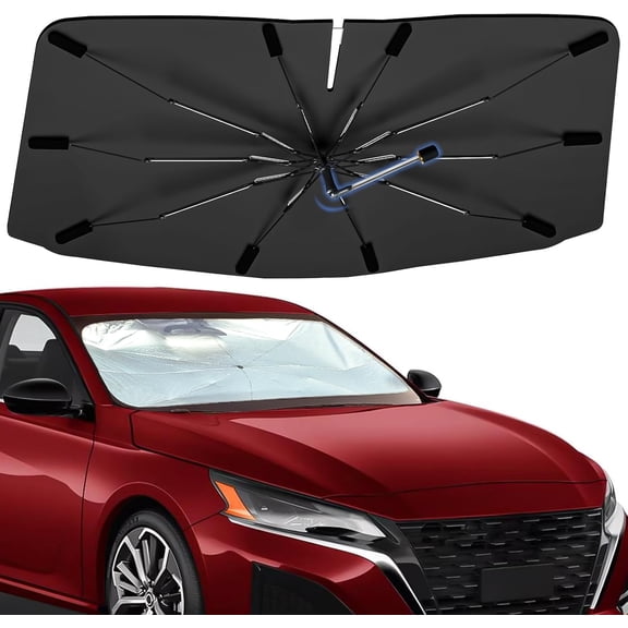 Windshield Sun Shade Umbrella for Nissan Altima 2019-2025, 360 Rotation Sunshade Intended for car Interior Accessories, High Reflective Front Window Sun Shield Visor for UV Protection
