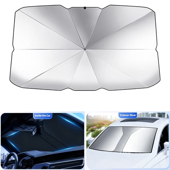 Windshield Sun Shade Umbrella,Sunshade Umbrella for Car Windscreen - Privacy Screen Heat Blocking Accessories for Beach Caravan Road Trips RV