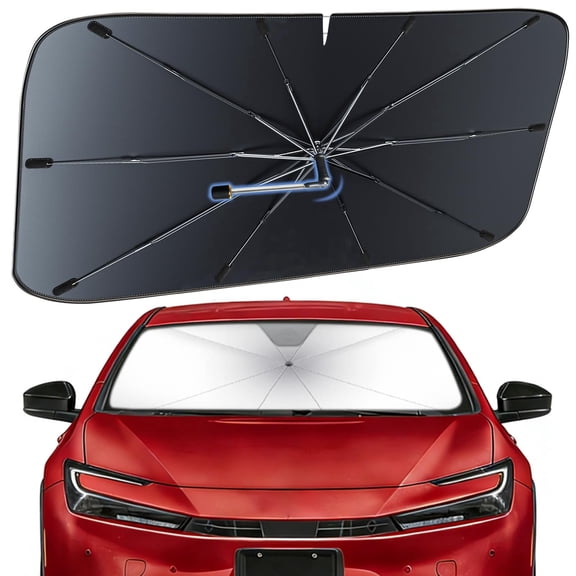 Windshield Sun Shade Umbrella for Toyota Prius 2010-2026 – Nano-Coated Heat-Reflective Front Window Shade, Umbrella Sunshade Cover Blocks Heat, Protects Interior, Vehicle-Specific Precision Fit