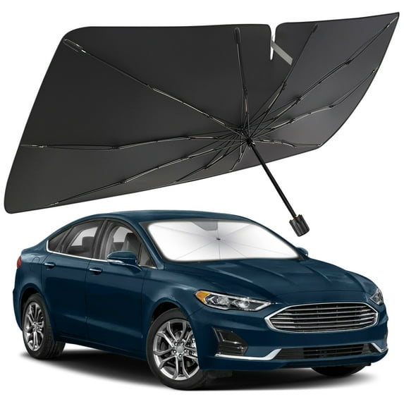 Windshield Sun Shade Umbrella for ford fusion 2013-2021, Foldable Car Umbrella Sunshade with UV Block Front Window Cover (Heat & Sun Protection)