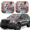 thumbnail image 1 of Windshield Sun Shade, Vibrant Leopard In Flowers Foldable Car Sun Shade Windshield for Front, 2 Pieces, 1 of 7