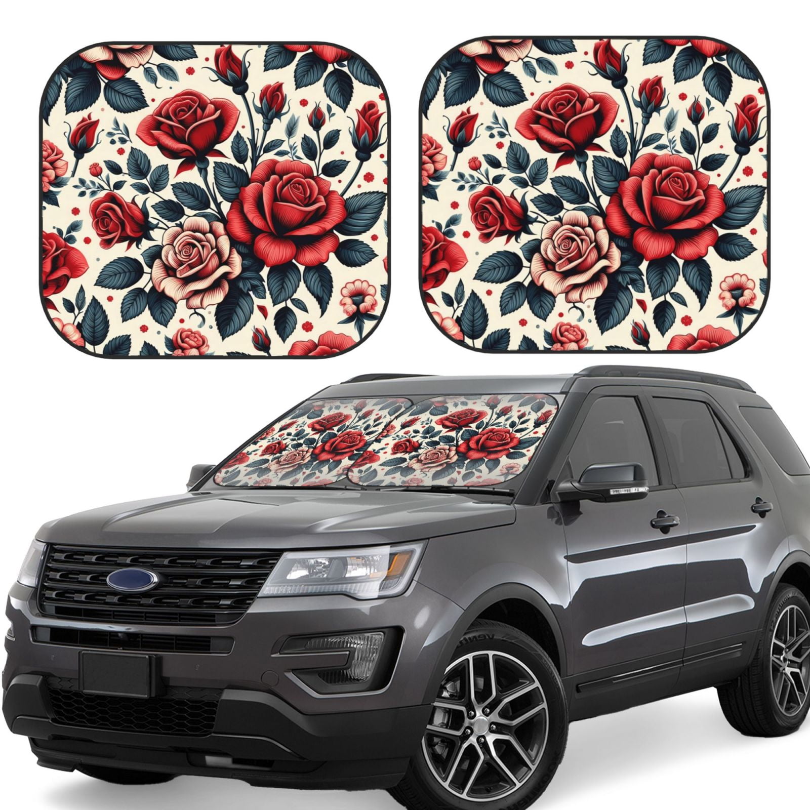 Rose Hunting Ancient Tartan Car Sun Shade - 2 Pieces main image 0