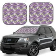 thumbnail image 1 of Windshield Sun Shade, Violets Flowers Green Leaves Foldable Car Sun Shade Windshield For Front, 2 Pieces, 1 of 4