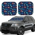thumbnail image 1 of Windshield Sun Shade, cute stingrays fish navyblue Foldable Car Sun Shade Windshield for Front, 2 Pieces, 1 of 7