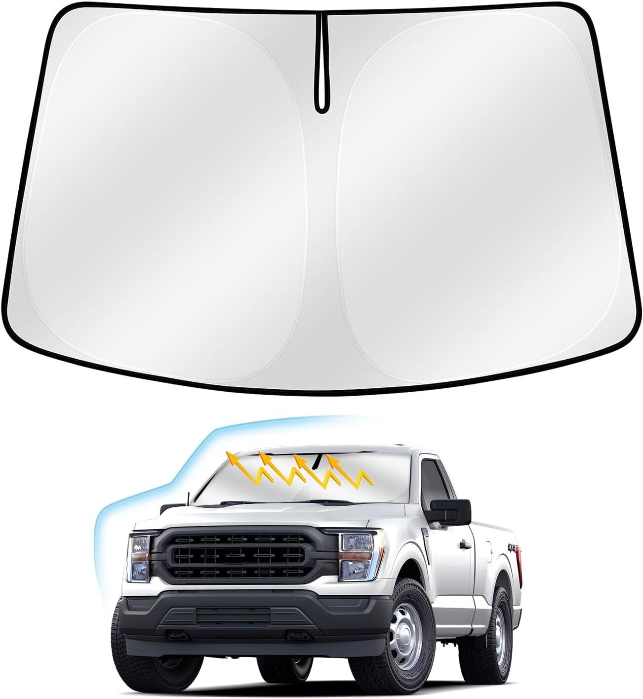 Windshield Sun Shade for 20212024 Ford F150/20222024 F150 Silver