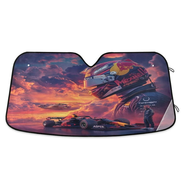 Windshield Sun Shade for Cars, 55"x27.6" Foldable Car Sun Shade with Aluminum Foil Bubble Heat Insulation, UV Protection for Sedan/SUV/Truck,Racer