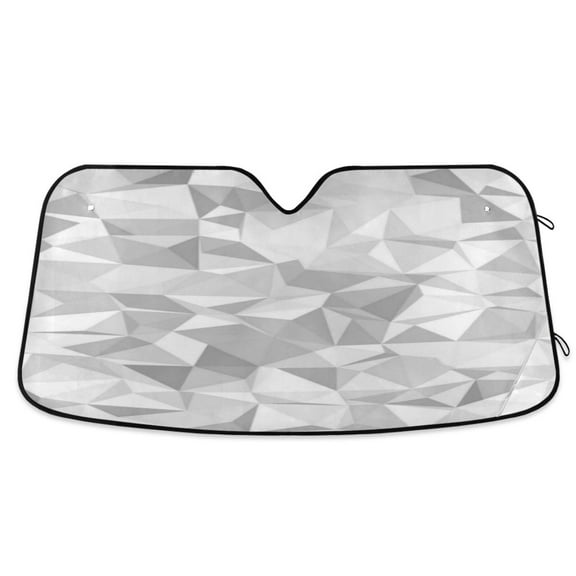 Windshield Sun Shade for Cars, 55"x27.6" Foldable Car Sun Shade with Aluminum Foil Bubble Heat Insulation, UV Protection for Sedan/SUV/Truck,White