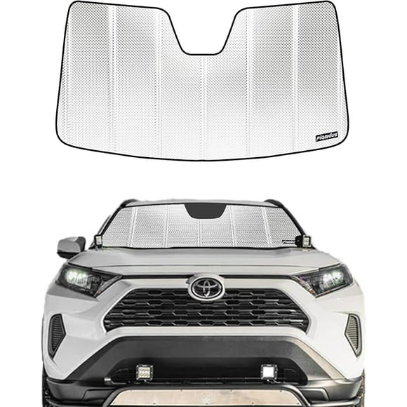 Windshield Sun Shade for Toyota RAV4 2019-2025; RAV4 Prime 2021-2024. Reflective Aluminum Film Front Window Sunshade - BLAZBLOCK