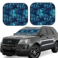 thumbnail image 1 of Windshield Sun Shade, shiny star navyblue wave Foldable Car Sun Shade Windshield for Front, 2 Pieces, 1 of 7