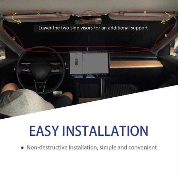 Windshield Sun shade Interior UV Protection Fit for Tesla model 3/Y/X/S