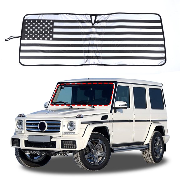 Windshield Sunshade for Benz G-Class 2004-2018, Custom Fit Front Window Sunshade, Foldable Reflective Sun Visor, Screen Shield Cover UV Blocker Protector HeatShield Keep Your Vehicle Cool