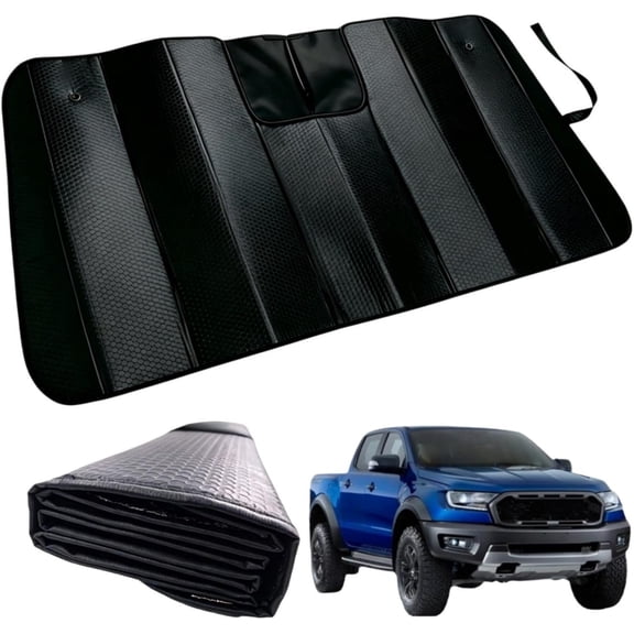 Windshield Sunshade for F150 2015-2020, Thicken 5-Layer Bubble Foil UV Heat Reflector Foldable Sun Visor,Front Windshield Sun Shade- Keeps Your Pickup Cool
