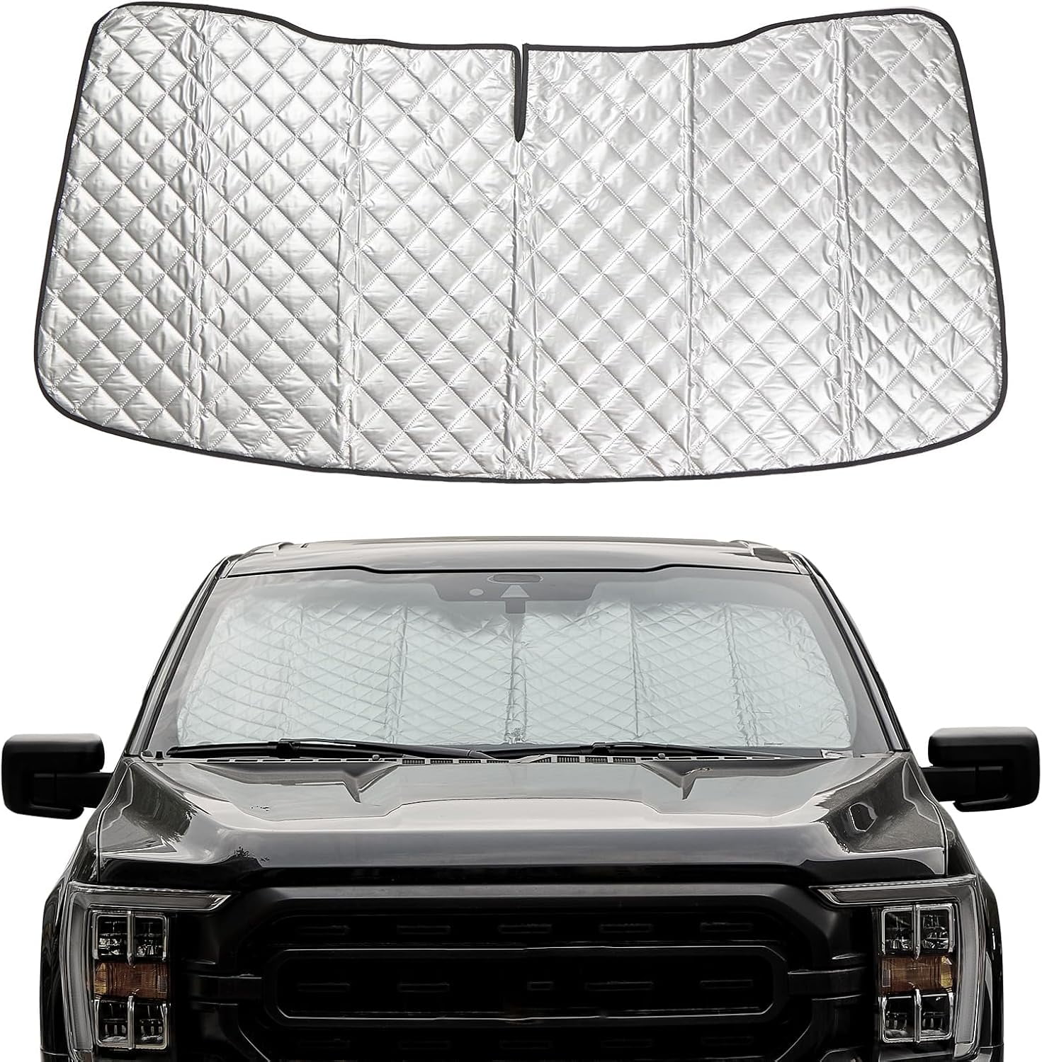 Portable Ford F150 F250 F350 2021-2025 Windshield Sunshade Umbrella With Carry Bag - View #10