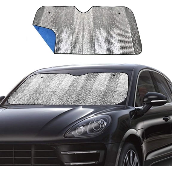 Windshield Sunshade  Foldable UV Ray Reflector Auto Front Window Sun Shade Visor Shield Shade,Keeps  Cool - Blue (55" x 27.5")