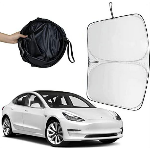 Windshield Sunshade, Front Windshield, Double Shade Cloth, Tesla Model 3 Accessories, Protective Accessories to Block UV Rays