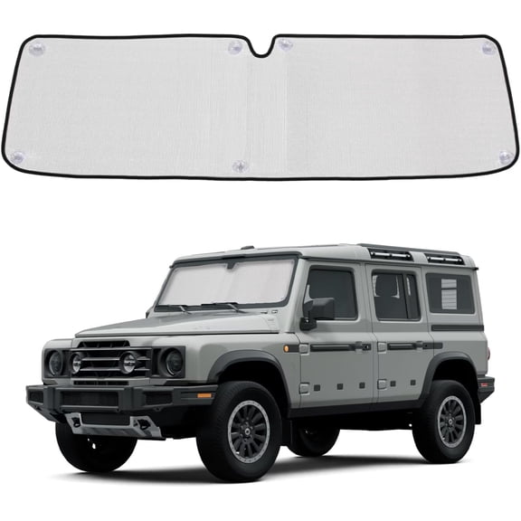 Windshield Sunshade for Ineos Grenadiers 2020-2024 Accessories, Front Window Sun Shade, Foldable Reflective Sun Visor, Screen Shield Cover UV Blocker HeatShield Keep Your Vehicle Cool (Silver)