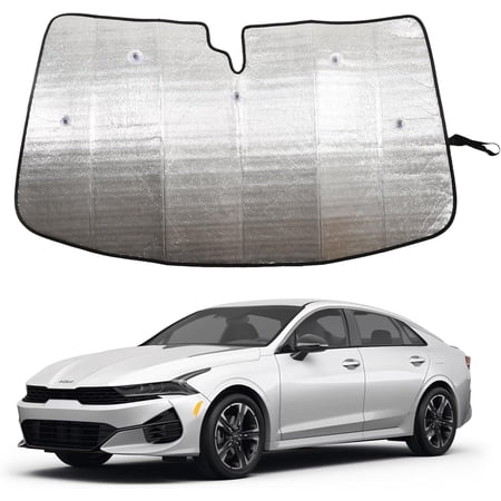 Windshield Sunshade for Kia K5 2020-2024, Car Front Window Sun Shade, Foldable Reflective Sun Visor, Screen Shield Cover UV Blocker Protector HeatShield, Keep Vehicle Cool