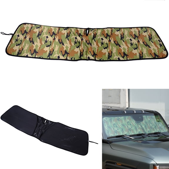 Windshield Sunshade Kit for Hummer EV 2024-2025 Front Window Shade Sunproof Sun Shade Foldable Sun Visor Privacy Protection UV Blocker HeatShield Windshield