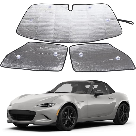 Windshield Sunshade Kit for Mazda MX-5 Hardtop 2016-2024 Accessories Front Rear Window Sun Shade Foldable Sun Visor Privacy Protection UV Blocker HeatShield Windshield Side Rear Window Full Set