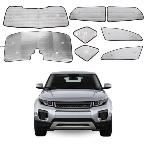 Windshield Sunshade Kit for Range Rover Evoque 2012-2018 Accessories Front Rear Window Sun Shade Foldable Sun Visor Privacy Protection UV Blocker HeatShield Windshield Side Rear Window Full Set