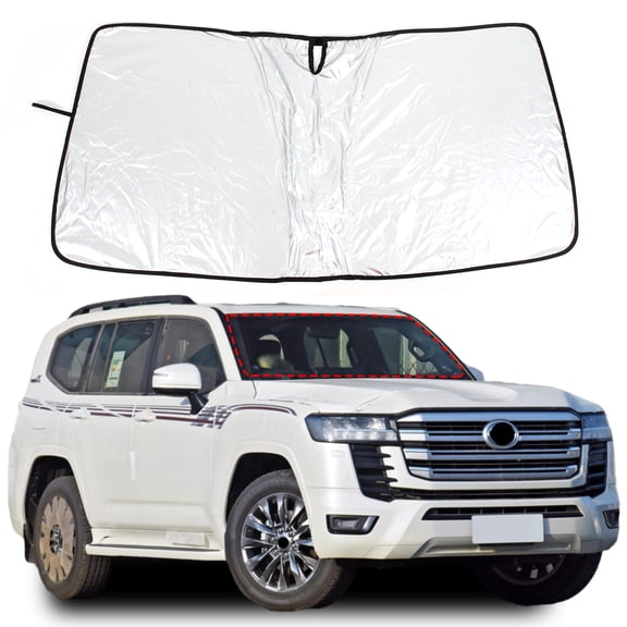 Windshield Sunshade for Toyota Landcruiser/Land Cruiser/LC200/LC300 2008-2022, Front Window Sun Shade, Foldable Reflective Sun Visor, Screen Shield Cover UV Blocker Protector HeatShield