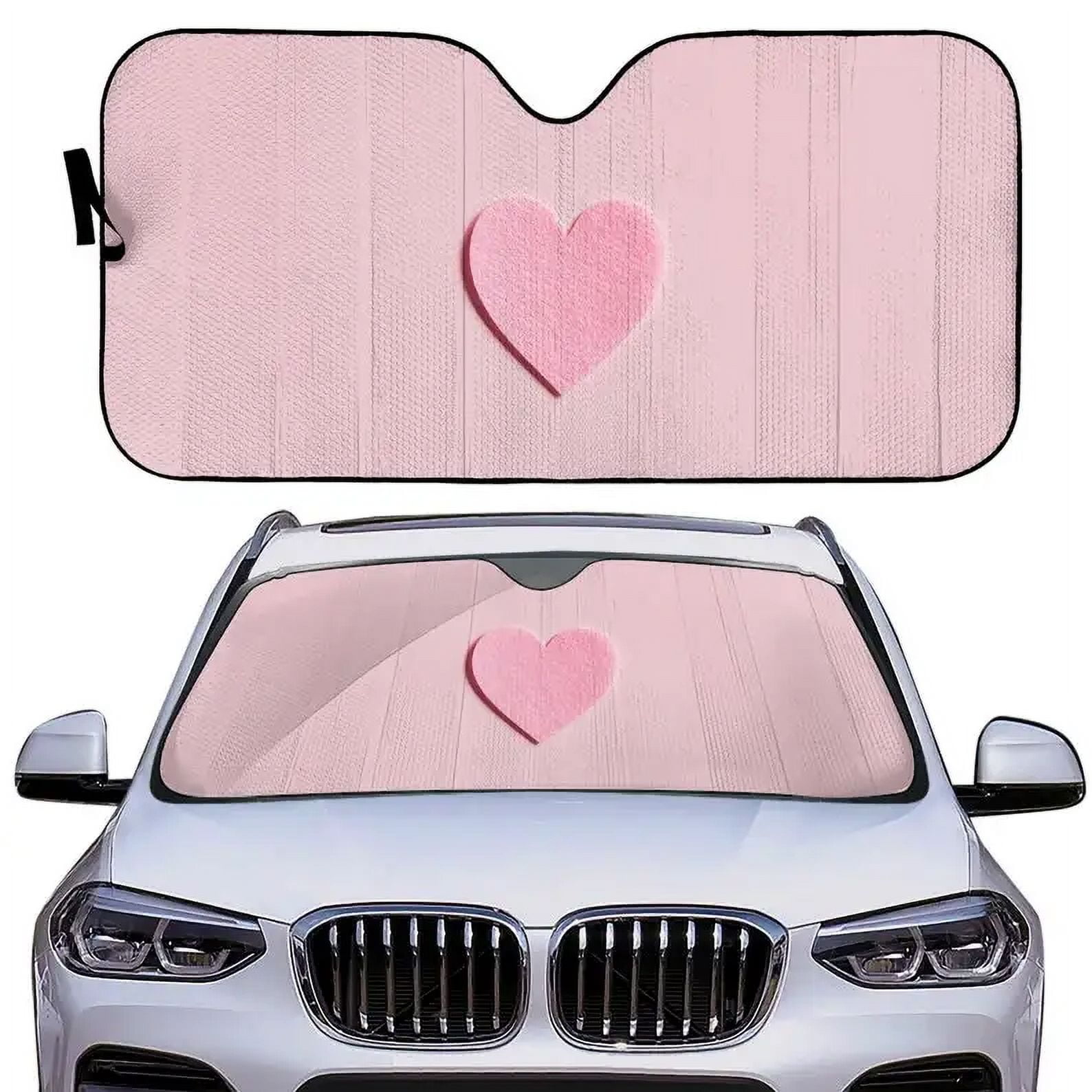 Coffee Pink Pattern Print Car Sun Shade