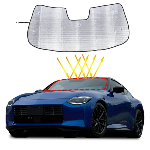 Windshield Sunshade for Nissan 400Z, Front Window Sun Shade, Foldable Reflective Sun Visor, Screen Shield Cover UV Blocker Protector HeatShield