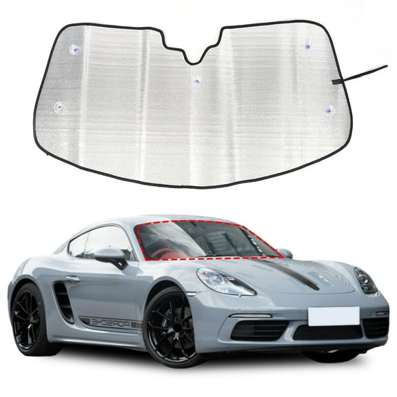Windshield Sunshade for Porsche 718 2016, Front Window Sun Shade, Foldable Reflective Sun Visor, Screen Shield Cover UV Blocker Protector HeatShield