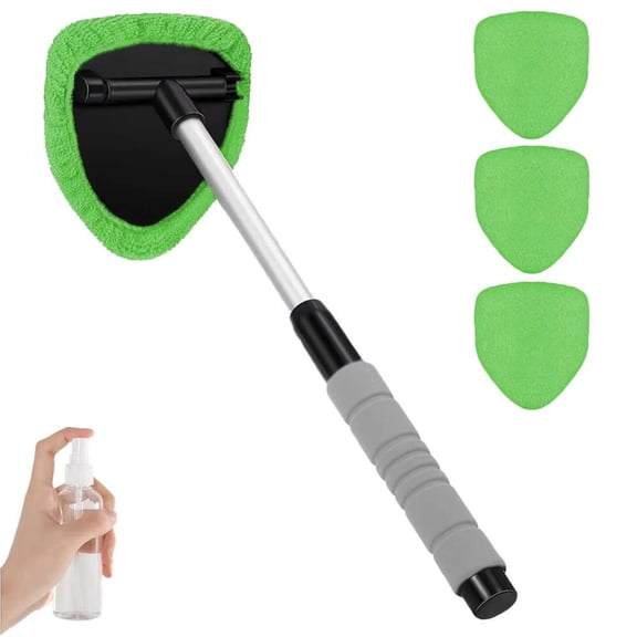 Windshield Wand Cleaning Tool, Microfiber Brush for Car Glass, Extendable Long Handle for Easy Reach