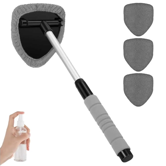Windshield Wand Cleaning Tool, Microfiber Brush for Car Glass, Extendable Long Handle for Easy Reach