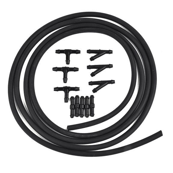 Windshield Washer Hose Kit ,2 Meter Universal Washer Fluid Hose with 11 Pcs Hose Connectors, Suitable for Most Windshield Washer Nozzle Installation, Connect Car Water Pump and Nozzles