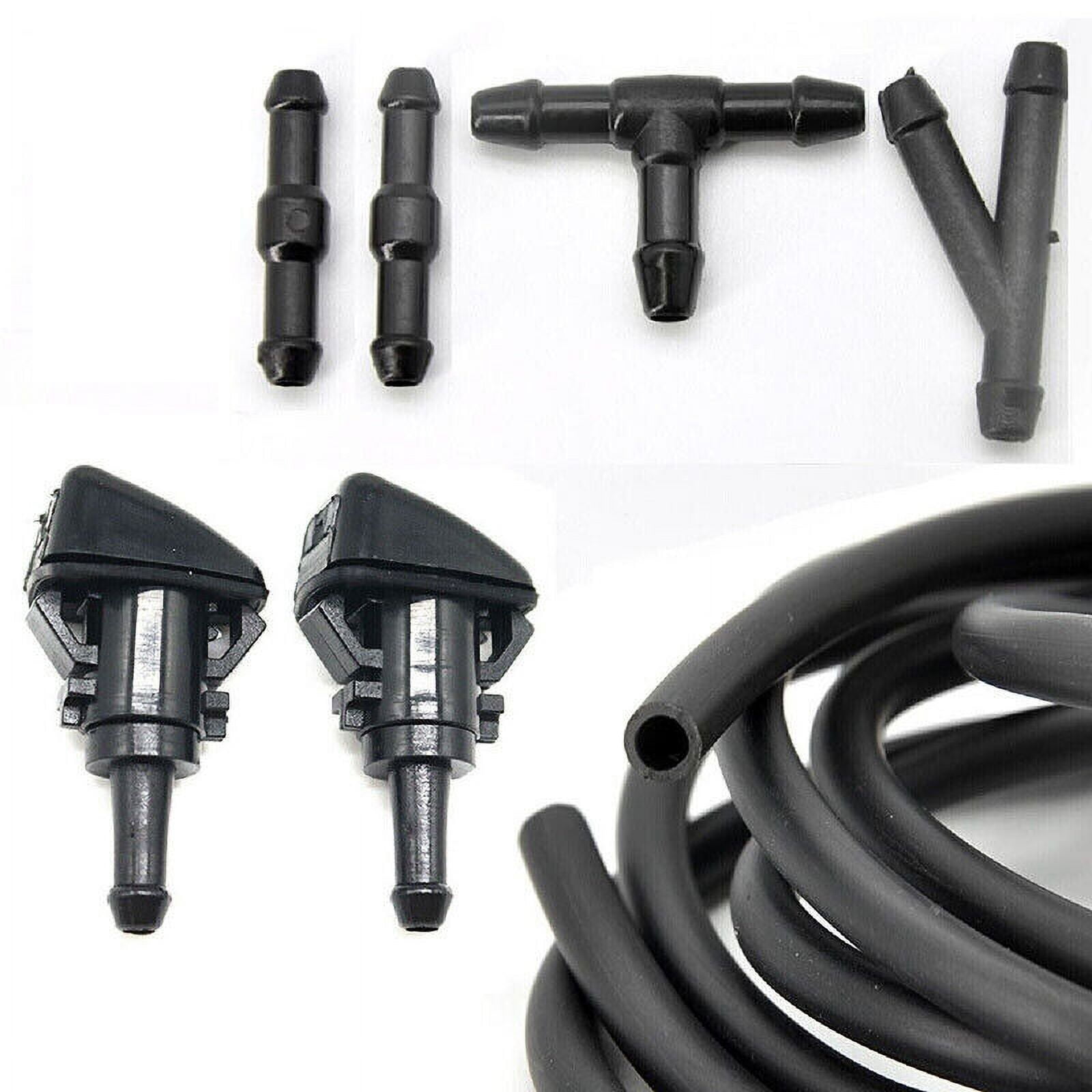 Windshield Washer Squirter Water Pump & Nozzles Kit Spray Fluid Hose