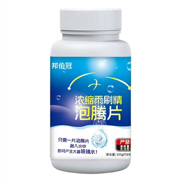 Windshield Washer Tablets Concentrated Cleaner, Solid Wiper Fluid for Auto Glass & Rain Repellent
