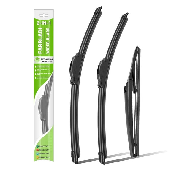 FARRLADI Windshield Wipers Replacement for Jeep Grand Cherokee 2014-2021,Easy installation,Streak-free 22"+21"+11" All-Season Front and Rear Wiper Blades(Pack of 3)