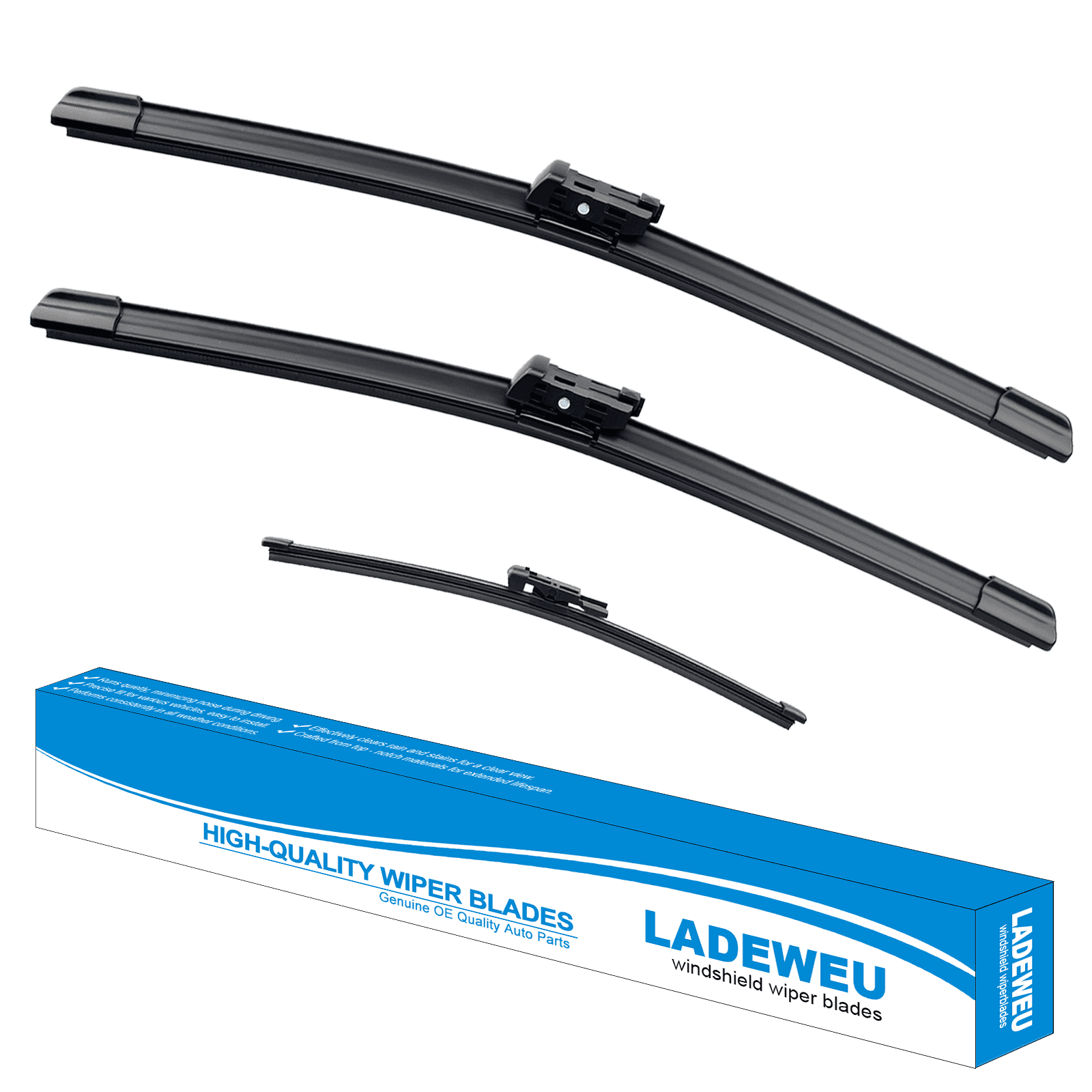 Windshield Wipers Replacement for Porsche Panamera 2014-2024 Macan 2015-2024 All Weather Winter Original Equipment Front Rear Wiper Blades Set 24"+20"+15"(Pack 3)