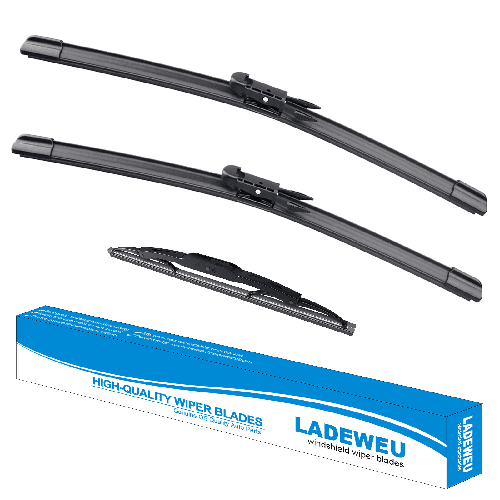 LADEWEU® Windshield Wipers Replacement for Chevrolet Traverse 2012-2017 All Weather Winter Original Equipment Front Rear Wiper Blades Set 24"+21"+12"(Pack 3)