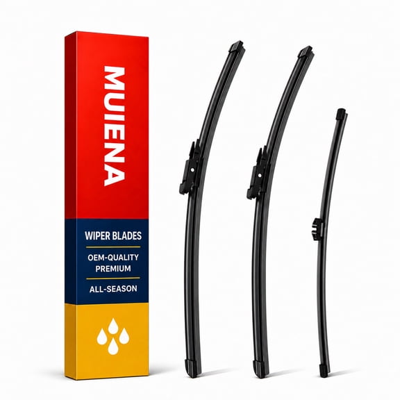 MUIENA Windshield Wipers Replacement for 2015-2023 Ford Edge,OEM Quality Premium All-Season Front Rear Wiper Blades-28"+28"+14"(Pack of 3)