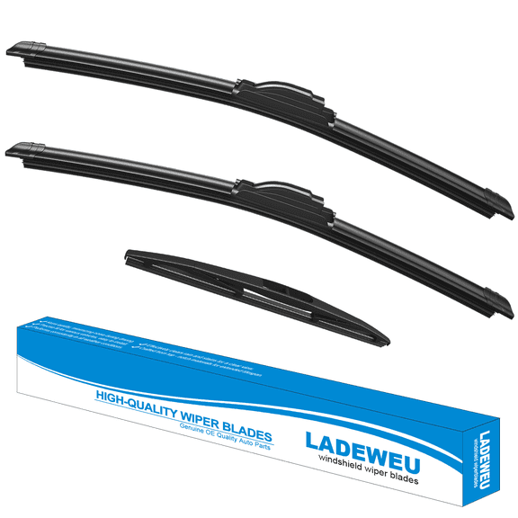 LADEWEU 3 Wipers 26"+24"+16" for Honda Passport 2019-2025 All Weather Original Equipment Automotive Replacement Front Rear Windshield Wiper Blade (Pack of 3)