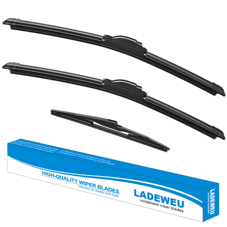 LADEWEU® 3 Wipers 24"+18"+11" for Kia Seltos 2021-2023 All Weather Original Equipment Automotive Replacement Front Rear Windshield Wiper Blade (Pack of 3)