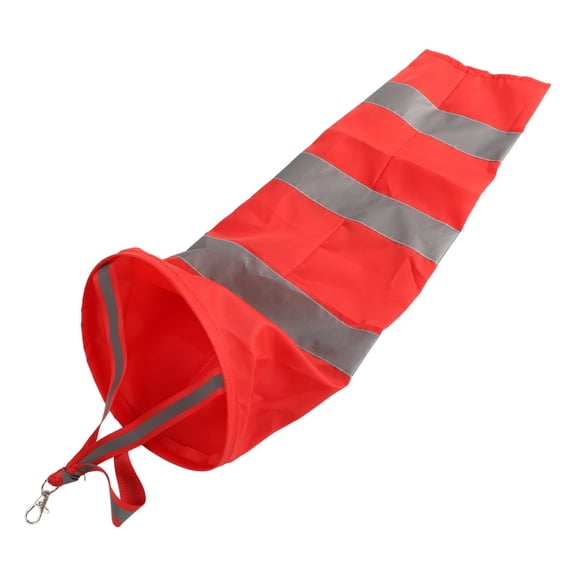 Windsock for Wind Measurement in For Outdoor Environments Made from RipStop Polyester with Reflective Stripes and Metal Clips (60cm)