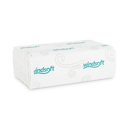 Windsoft C-Fold Paper Towels, 1-Ply, 10.2 x 13.25, White, 200/Pack, 12 Packs/Carton