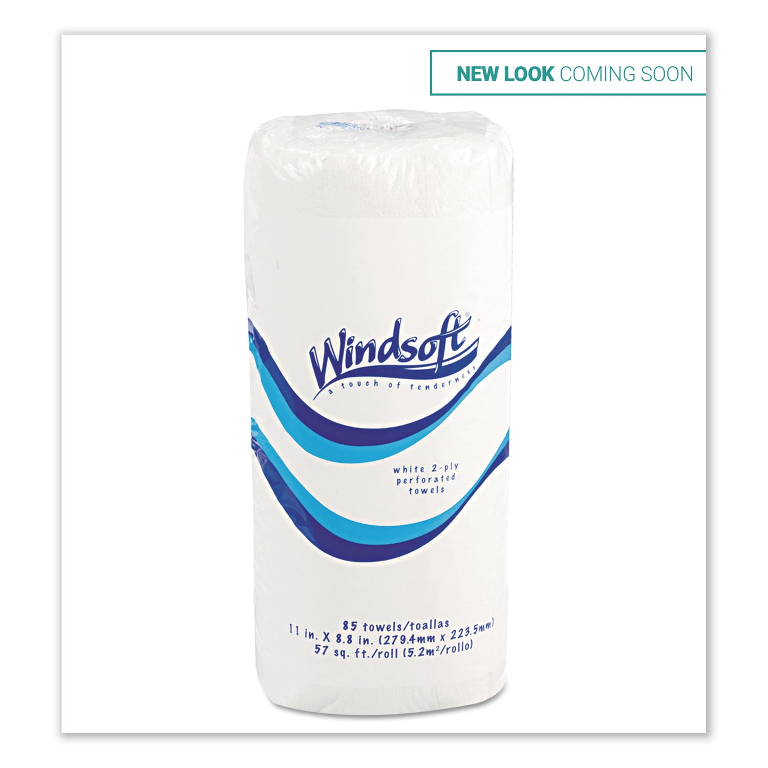 Windsoft® Kitchen Roll Towels, 2 Ply, 11 X 8.5, White, 85/roll, 30 Rolls/carton
